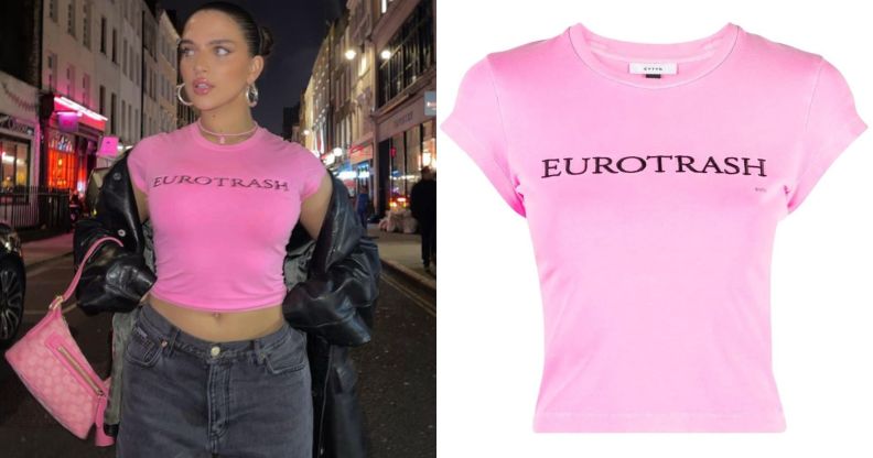 Mae Muller has worn an instantly iconic 'Eurotrash' t-shirt.