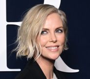 Close-up photo of Charlize Theron with blonde hair