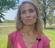 A photo of Republican senator Christy Armendariz outside by a Nebraska road.