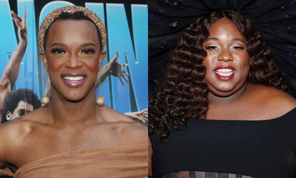 Non-binary actors J. Harrison Ghee and Alex Newell.