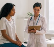 Stock photo of a doctor and a patient