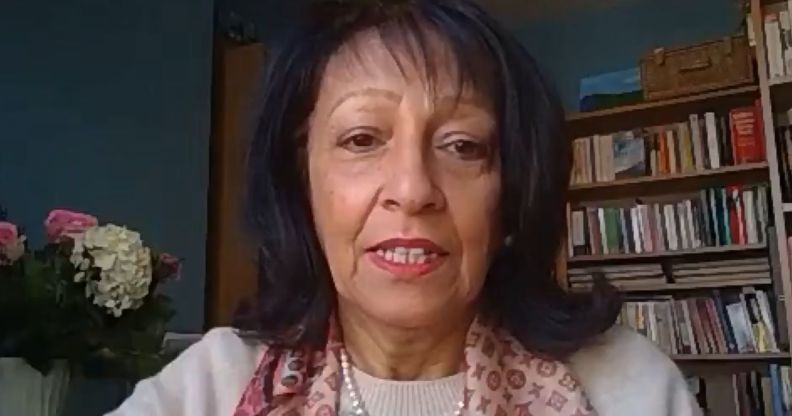 A screenshot of EHRC Chair Kishwer Falkner during a video call.