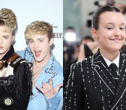 Jedward (L) and Bella Ramsey (R).