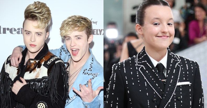 Jedward (L) and Bella Ramsey (R).