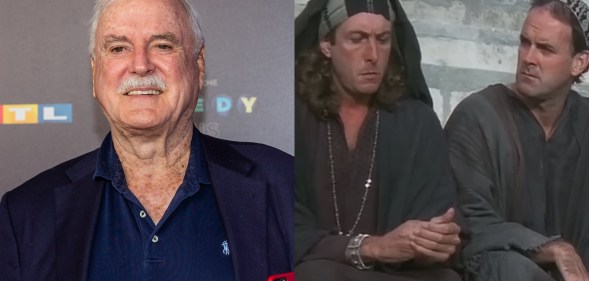 John Cleese (L) and Loretta scene from Life of Brian (R).