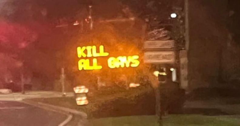 Orlando, Florida traffic sign altered to read ‘kill all gays’