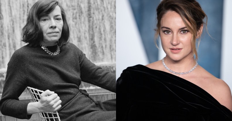 Patricia Highsmith (L) will be portrayed by Shailene Woodley (R) in biopic.