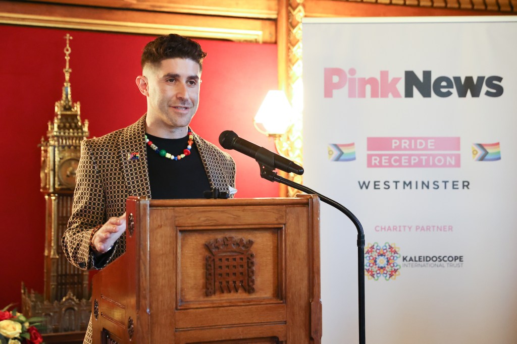 Benjamin Cohen speaks at the PinkNews Westminster Pride Reception