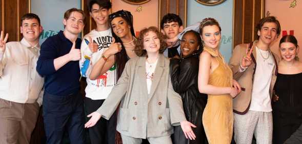 Heartstopper cast with Alice Oseman