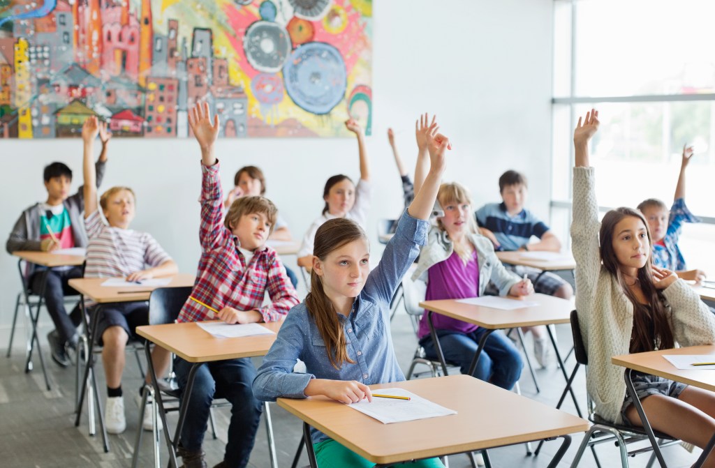 Students in a classroom.