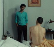 Ben Whishaw as Martin (L) and Franz Rogowski as Tomas (R) in Passages.