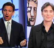 On the left, Ron DeSantis. On the right, Cillian Murphy.