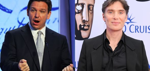 On the left, Ron DeSantis. On the right, Cillian Murphy.