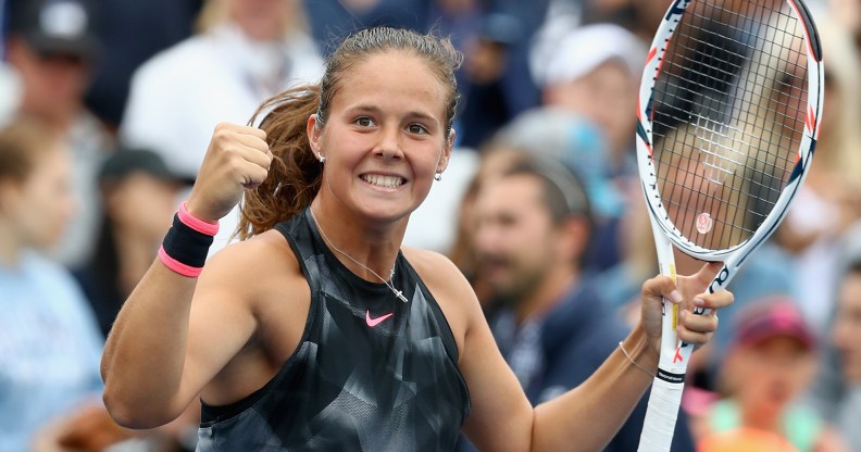 Gay Russian women's tennis player Daria Kasatkina at the 2017 US Open at the USTA Billie Jean King National Tennis Center on September 2, 2017 in the Flushing neighborhood of the Queens borough of New York City.