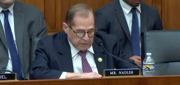 New York representative Jerrold Nadler sits during a House of Representatives debate on gender-affirming care