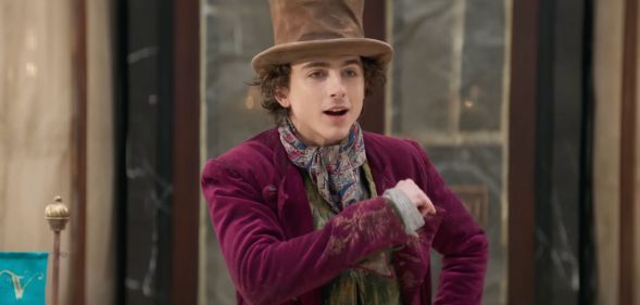 Timothée Chalamet is Willy Wonka in first WONKA trailer.