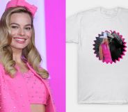 Margot Robbie had the best reaction to a fan's Barbie x Oppenheimer t-shirt.