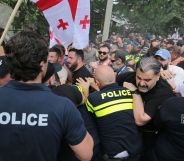 A group of anti-LGBTQ+ protestors stormed Tbilisi Pride in Georgia and clashed with authorities at the event