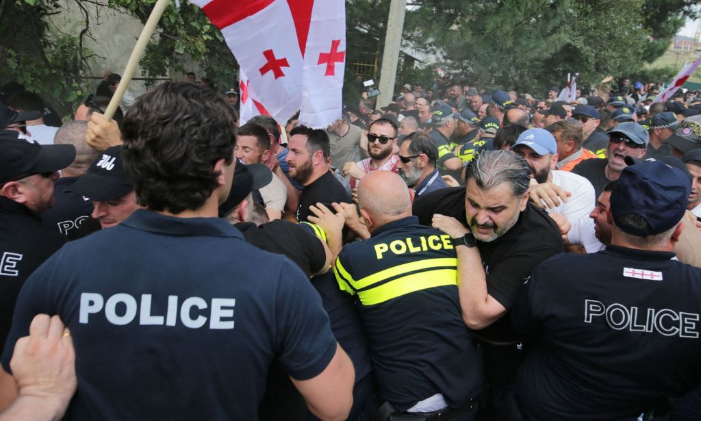 A group of anti-LGBTQ+ protestors stormed Tbilisi Pride in Georgia and clashed with authorities at the event