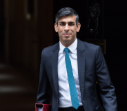 Rishi Sunak pictured leaving No 10 Downing Street.