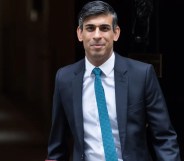 Rishi Sunak pictured leaving No 10 Downing Street.