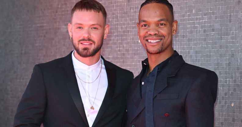 Johannes Radebe responds to Strcitly partner John Whaite's love confession. (Getty)