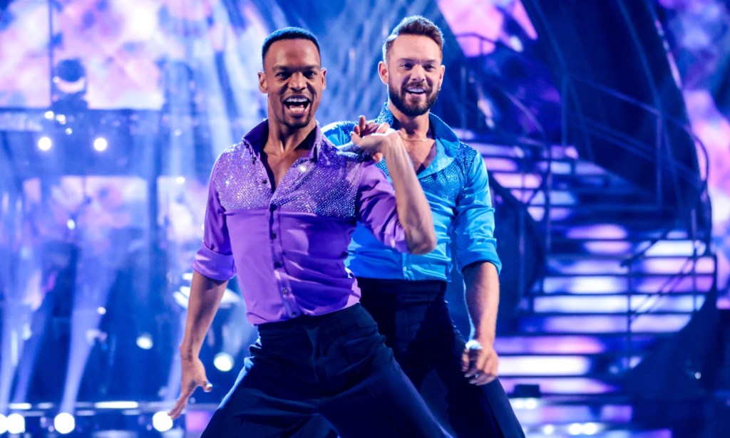 Johannes Radebe (L) and John Whaite (R) in Strictly Come Dancing. 
