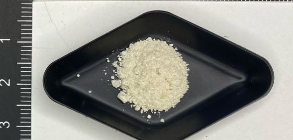 A picture of a powdered drug being sold as MDMA.