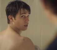 Nicholas Galitzine as closeted gay rugby player Conor Masters in 2016 film Handsome Devil