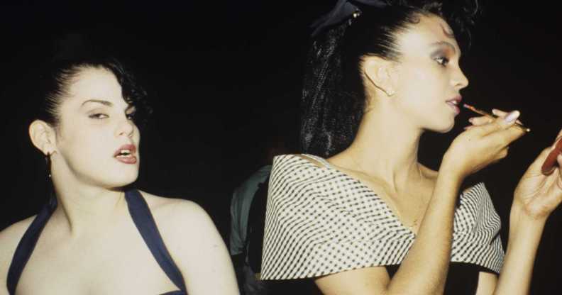 Carmen Xtravaganza (right) at a drag ball in 1988 in Harlem, New York City, New York.