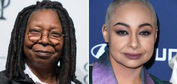 A composite picture of The View's Whoopi Goldberg (left), who was told she had 'lesbian vibes' by Raven-Symoné (right)