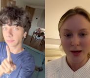 Screenshots from a TikTok video in which singer Zara Larsson responds to jokes about her being homophobic.