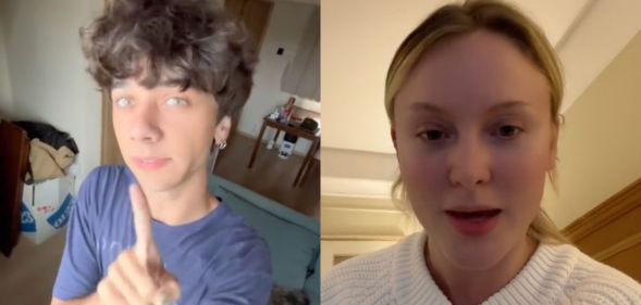 Screenshots from a TikTok video in which singer Zara Larsson responds to jokes about her being homophobic.