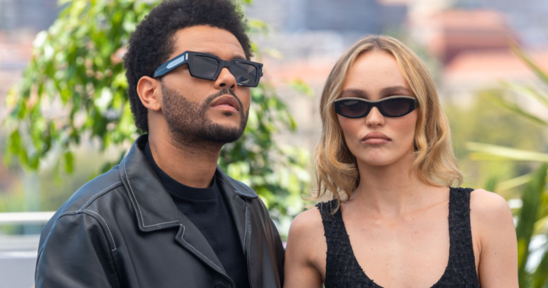 Lily Rose Depp and The Weeknd at the premiere of The Idol