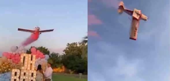 Plane crashes at gender reveal party in Mexico.