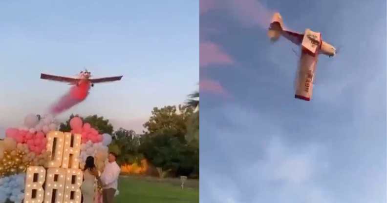 Plane crashes at gender reveal party in Mexico.