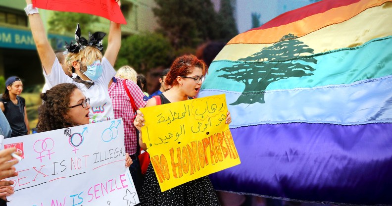 Protesters in Lebanon