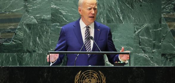 Joe Biden speaks during the UN General Assembly 2023.