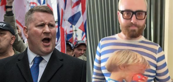 On the left, Britain First leader Paul Golding. On the right, Sam Smith in a new TikTok.