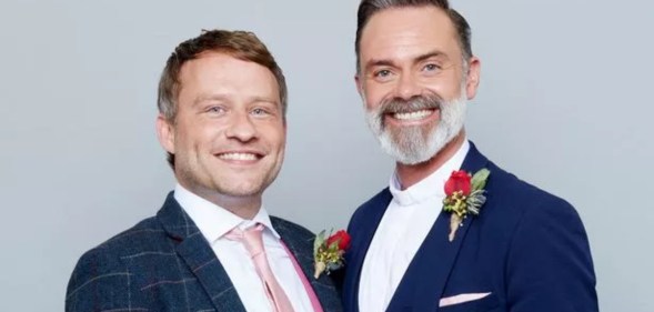 Peter Ash as Paul (L) and Daniel Brocklebank as Billy (R).