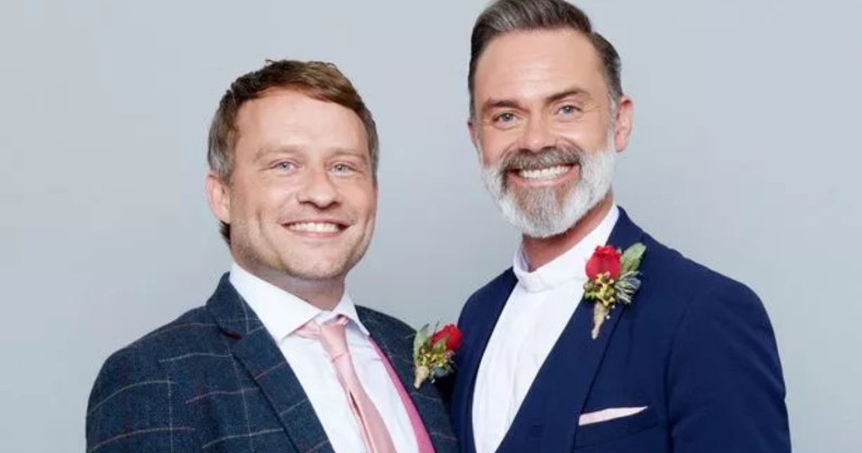 Peter Ash as Paul (L) and Daniel Brocklebank as Billy (R).