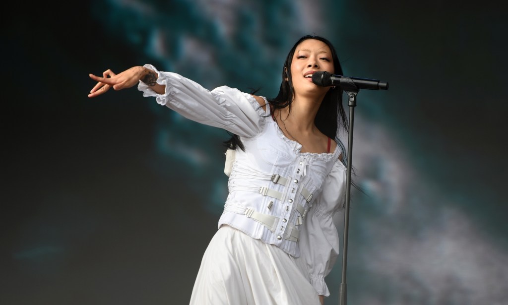 Rina Sawayama performs at Leeds Festival. 