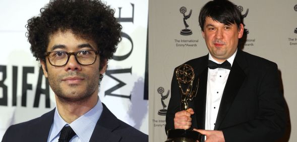 Composite image of comedian Richard Ayoade and writer and anti-trans campaigner Graham Linehan