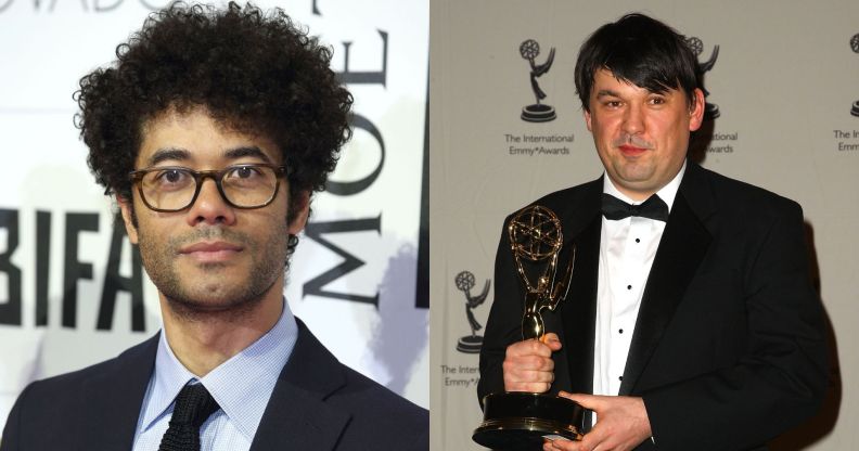 Composite image of comedian Richard Ayoade and writer and anti-trans campaigner Graham Linehan