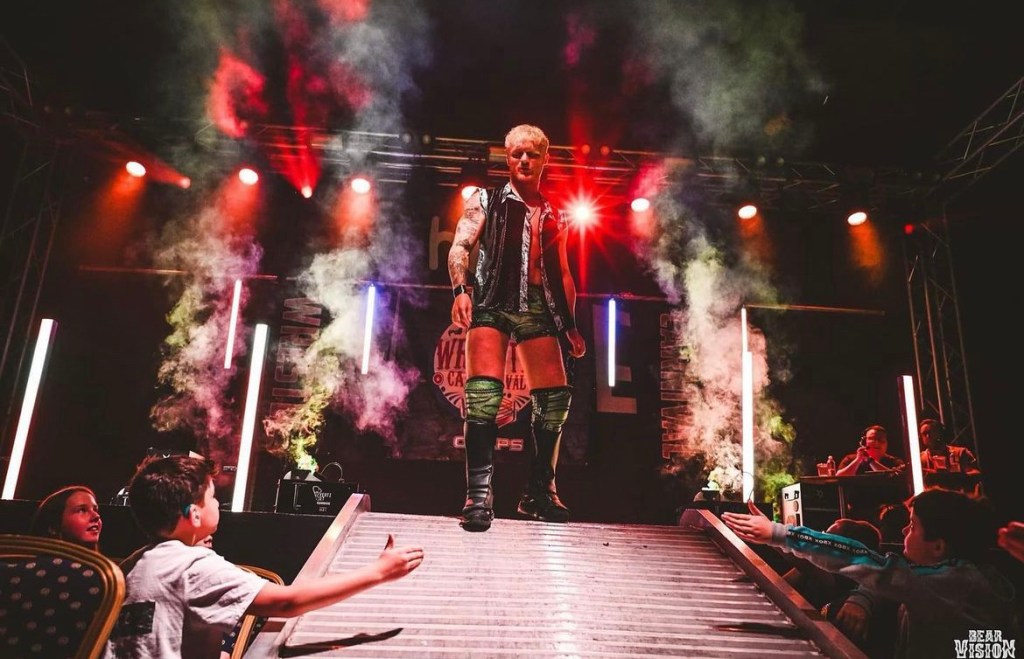 Adam Bolt in the wrestling ring. 