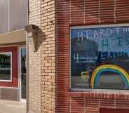 4-H Iowa window display made by former members Elwood and Frannie Burns.