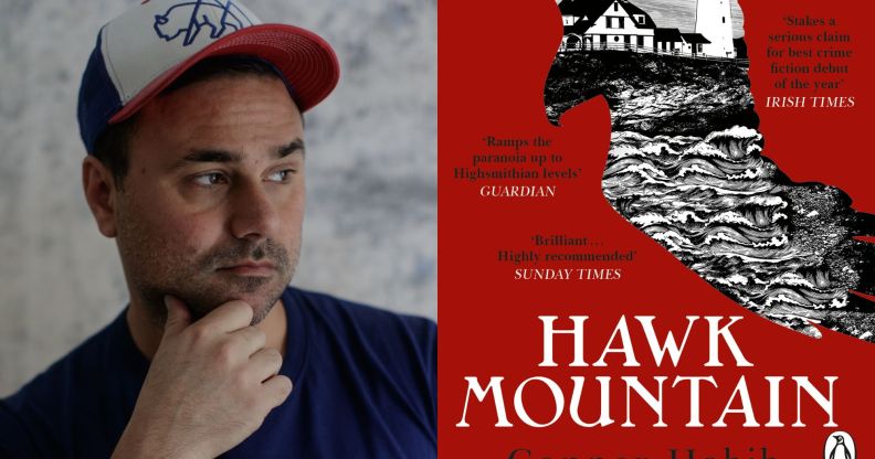 Author Conner Habib and his debut novel Hawk Mountain.