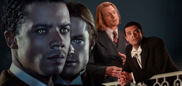 Sam Reid as Lestat and Jacob Anderson as Louis in Interview with the Vampire