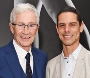 Paul O'Grady (L) with husband Andre Portasio (R).