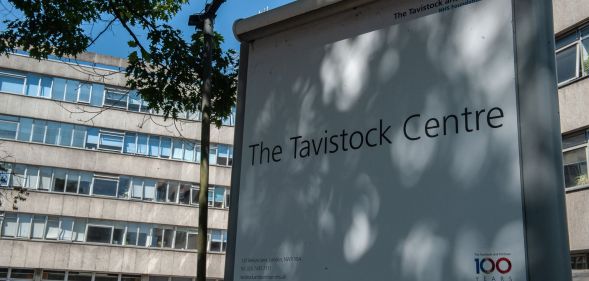 A picture of the sign outside The Tavistock Centre, which was the sole provider of gender identity services and healthcare for trans youth and children on NHS England